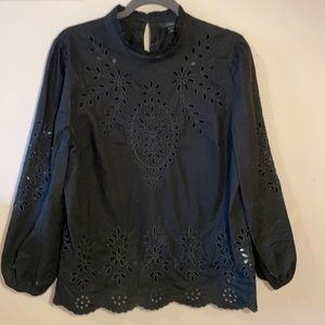 JCrew black cotton blouse